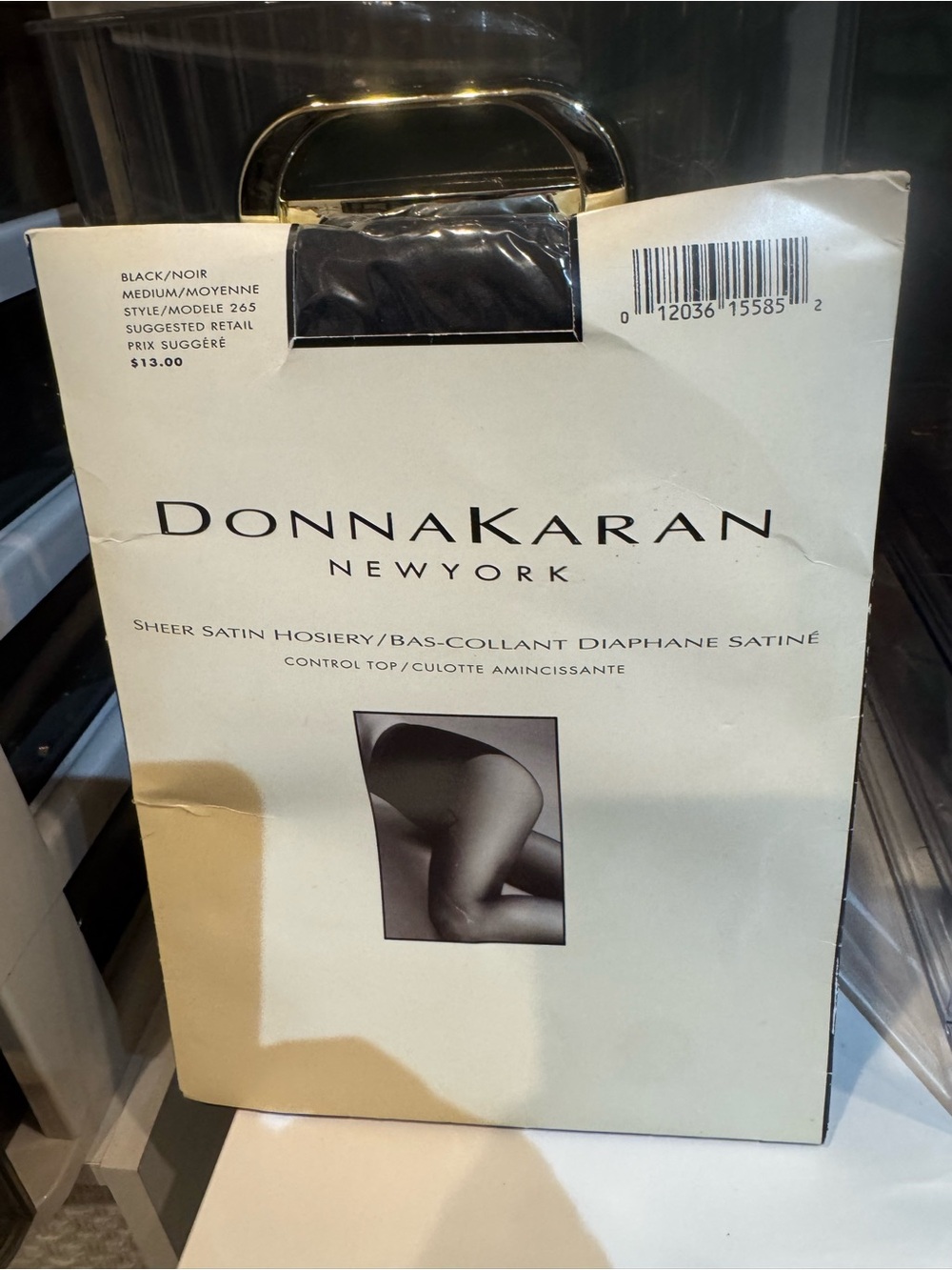 Donna Karan Sheer Satin Hosiery - Black‎ size Medium
